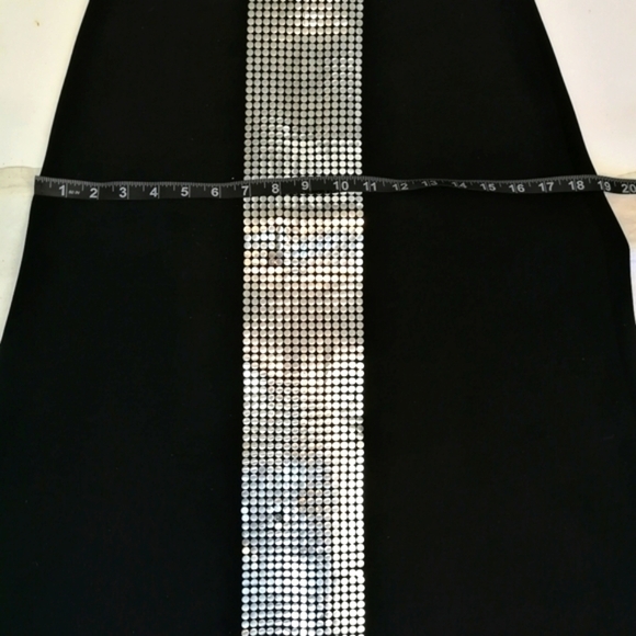 90s vintage black silver Disco embellished a-line stretch viscose skirt - Picture 9 of 9